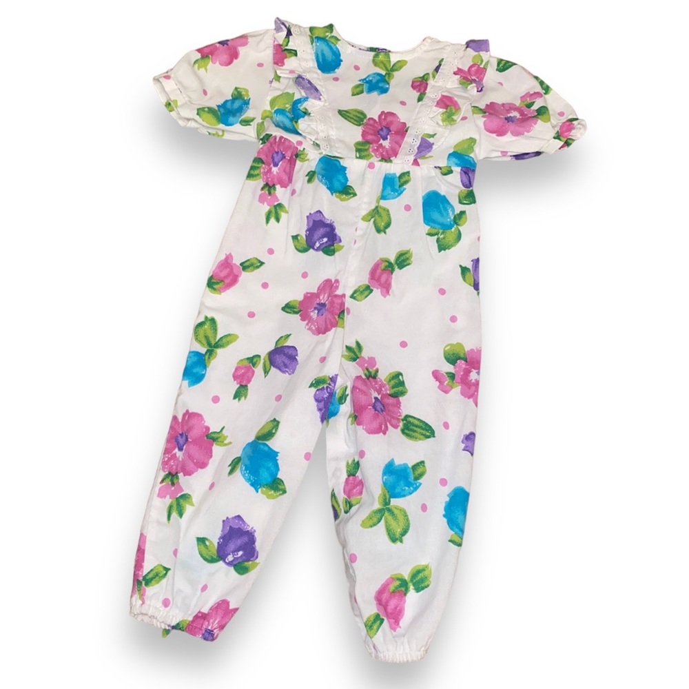 Vintage 80s Floral Popsicle Jumpsuit